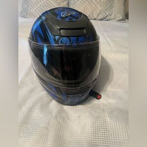 Blue and Black Motorcycle Helmet